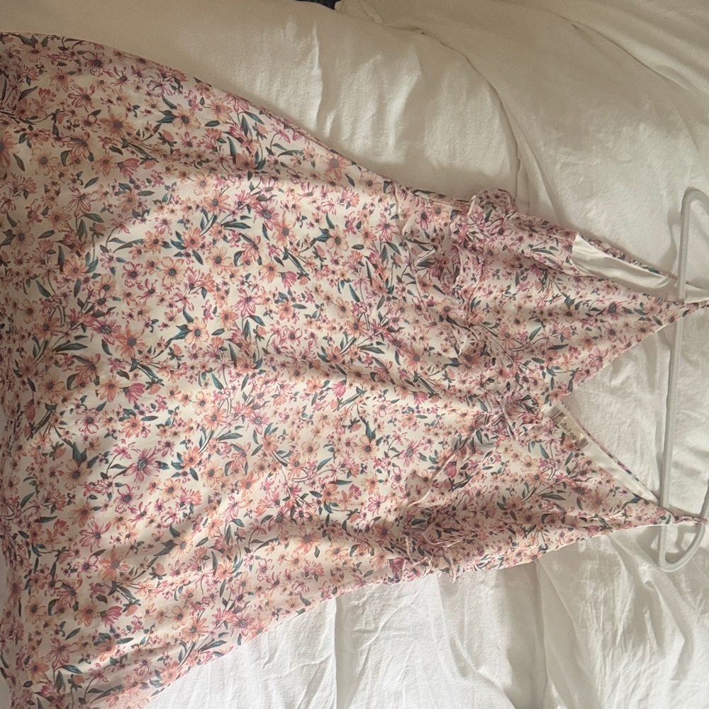 Altar'd State Pink Floral Spaghetti-Strap Sundress